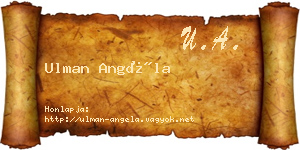 Ulman Angéla névjegykártya